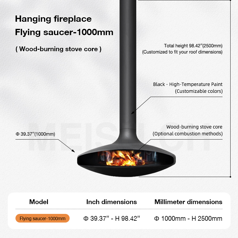 Wood Burning Fireplace -1000mm