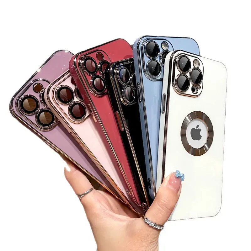 Real-Color Electroplated Protective Phone Case for Apple iPhone 14 Promax and 13 Suitable with Lens Film CD Pattern 12