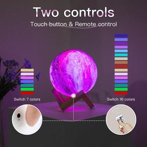 Howlighting 3D <strong>Moon</strong> Lamp 16 Colors <strong>Moon</strong> Touch Light With Remote Control USB Rechargeable LED Night Light for Home Decoration - Product Image 3