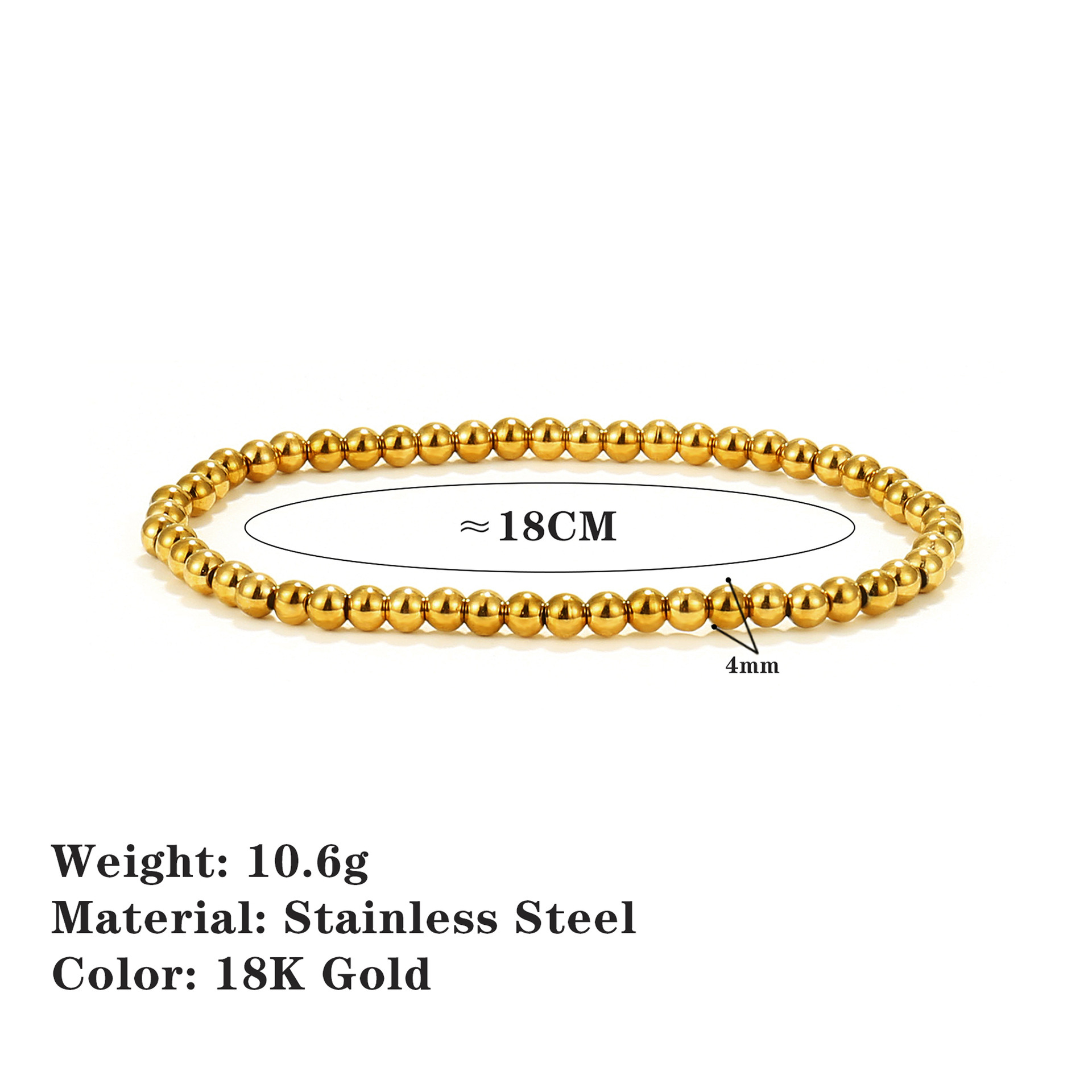 Gold 4mm-18cm
