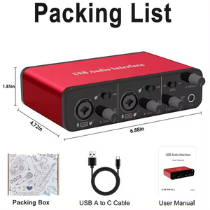 2024 TOP SALE Usb Audio Sound Card Adapter with <strong>Line</strong> in Pro Tools Recording Audio Interface - Product Image 5