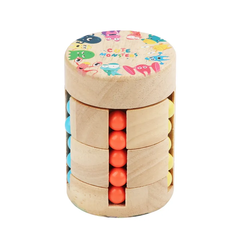 Nuevo cubo mágico de dedo para niños, bola plana de madera, rotación de la yema del dedo, descompresión, juego de frijol mágico, rompecabezas, magia giratoria