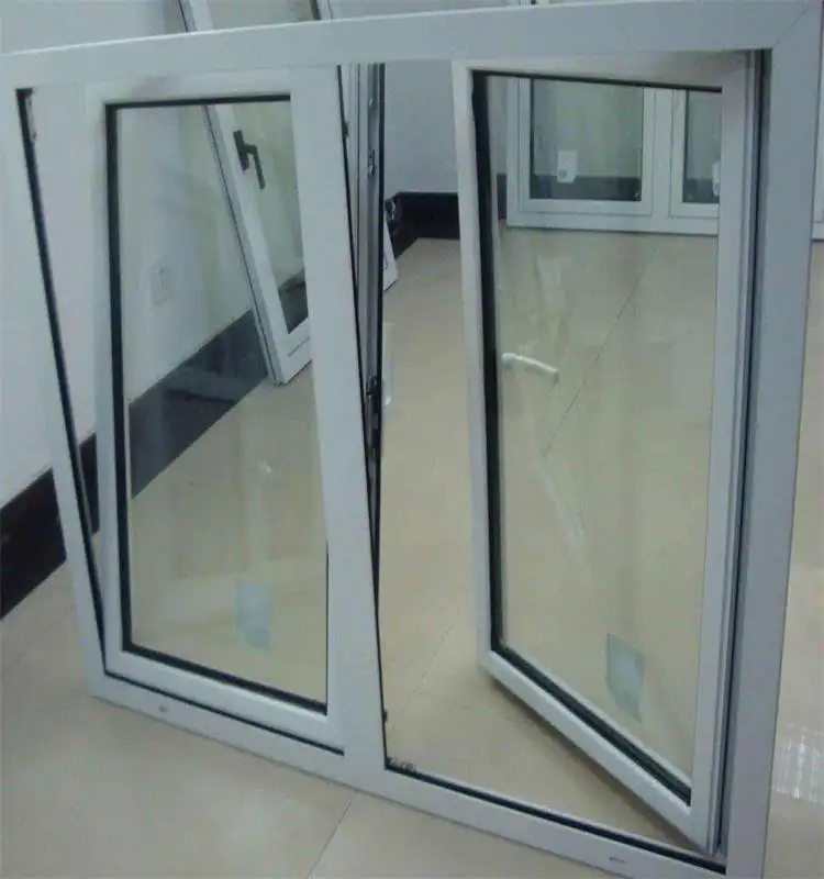 Ventana abatible de doble acristalamiento, impermeable, de alta calidad, upvc