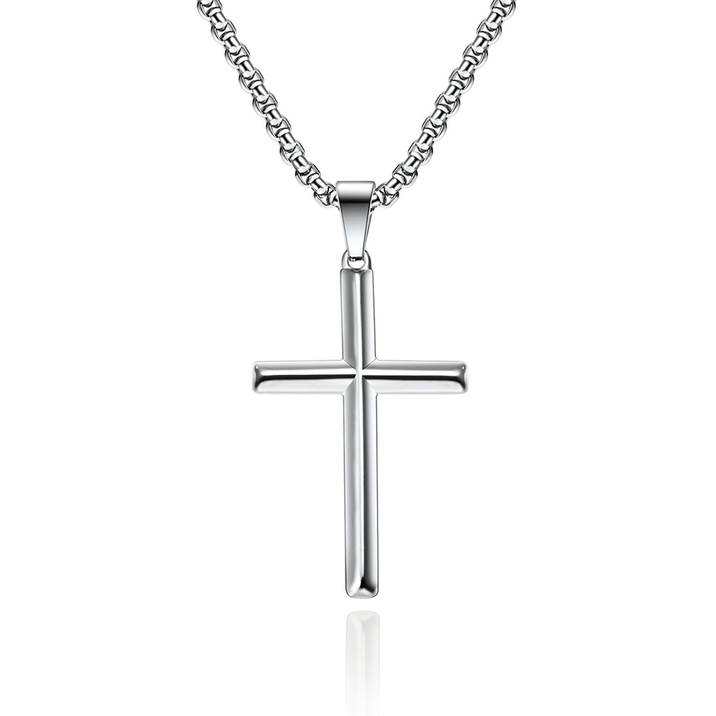 Steel-colored square pearl necklace PL001 3mm*60cm