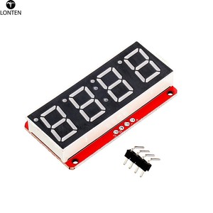 Lonten 4-stelliges 7-Segment 0, 56 'LED-Anzeige röhre Dezimal 7 Segmente HT16K33 I2C Clock Double Dots Modul für Arduinos