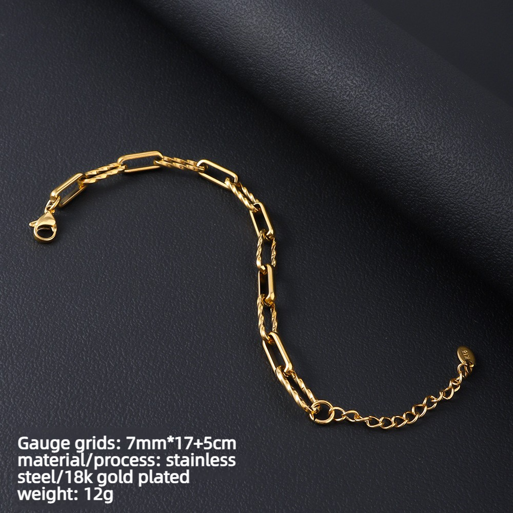 7mm gold Twisted Square Wire Bracelet