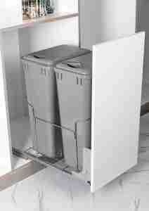 Cubo de basura de cocina extraíble de 100l, contenedor de basura integrado en el armario, cubo de basura - Product Image 2