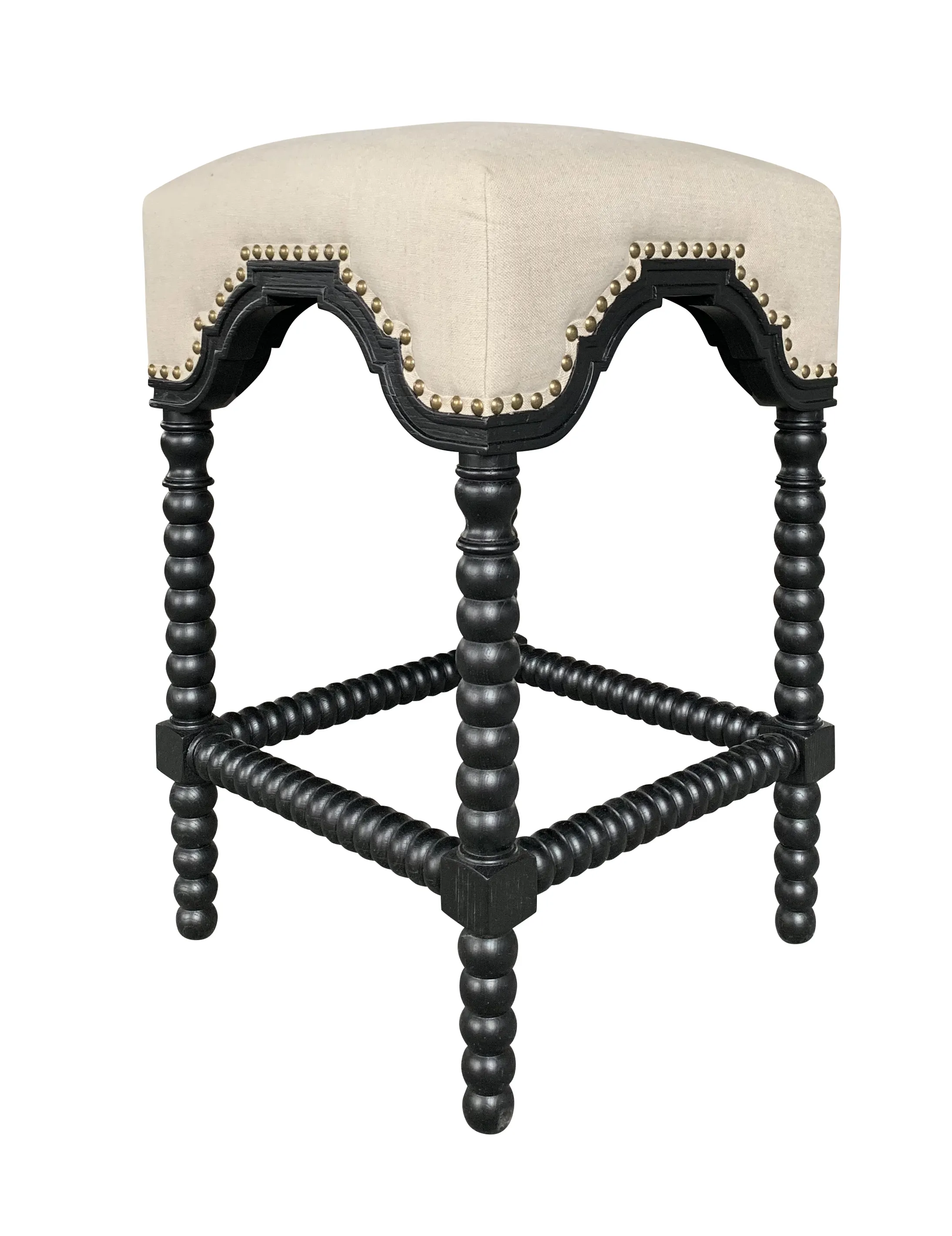 HL592W שחור אבקוס עתיק מרופד עץ שרפרף בר כיסא כיסא כיסא מטבח