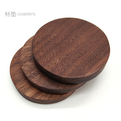 Madera de nogal redonda, 6*6*0,8 cm