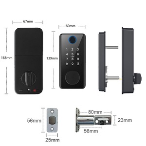 Tuya Appスマートホームゲートロック生体認証指紋RFIDカードパスワードキーレスエントリーウッドドアクラウドデータシンプルデザイン - Product Image 5