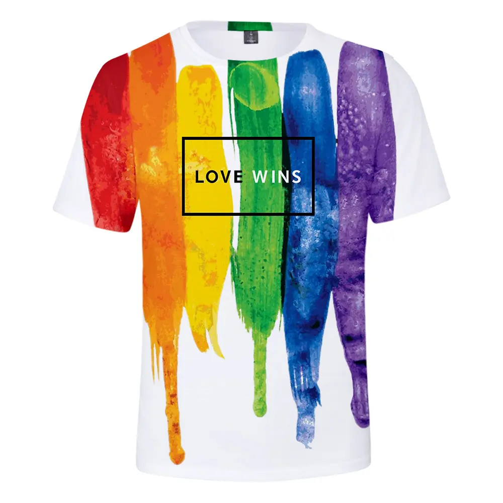 Venta al por mayor XXS-4XL La 3D impresión LGBT camiseta orgullo mes T camisa