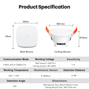 TUYA Smart 360 Degree <strong>Motion</strong> <strong>Sensor</strong> 220v Human Body Infrared Ceiling <strong>Motion</strong> Detector for Prosthesis Alarm <strong>WiFi</strong> Zigbee Pir <strong>Sensor</strong> - Product Image 2