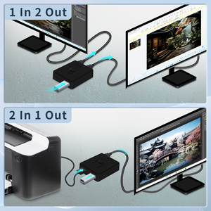 USB2.0スイッチセレクター2x11x2双方向USBスイッチャー2ポート共有1キーボードマウスプリンター用デバイス2ポートハブ - Product Image 2