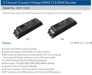 NEU Ankunft D5-E 8-oder 16-Bit-5-Kanal-LED-DMX-Controller PWM RDM DMX512-Decoder Grüner Anschluss RJ-45 Port-DMX-Dimmer
