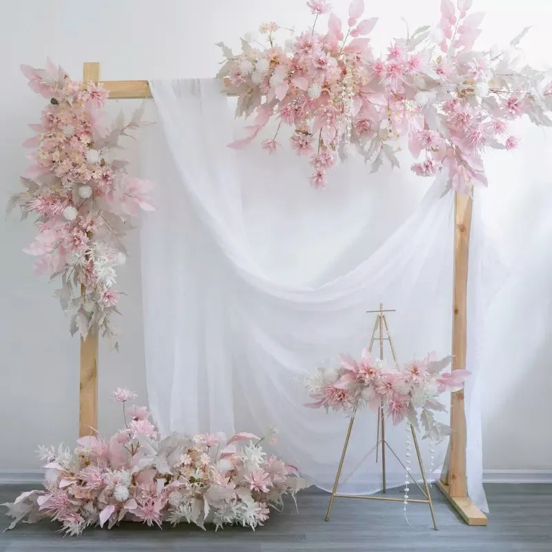 زهور صناعية بألوان أبيض وأزرق وأزهار أوكاليبتوس زهور صناعية ديكور لحفلات الزفاف