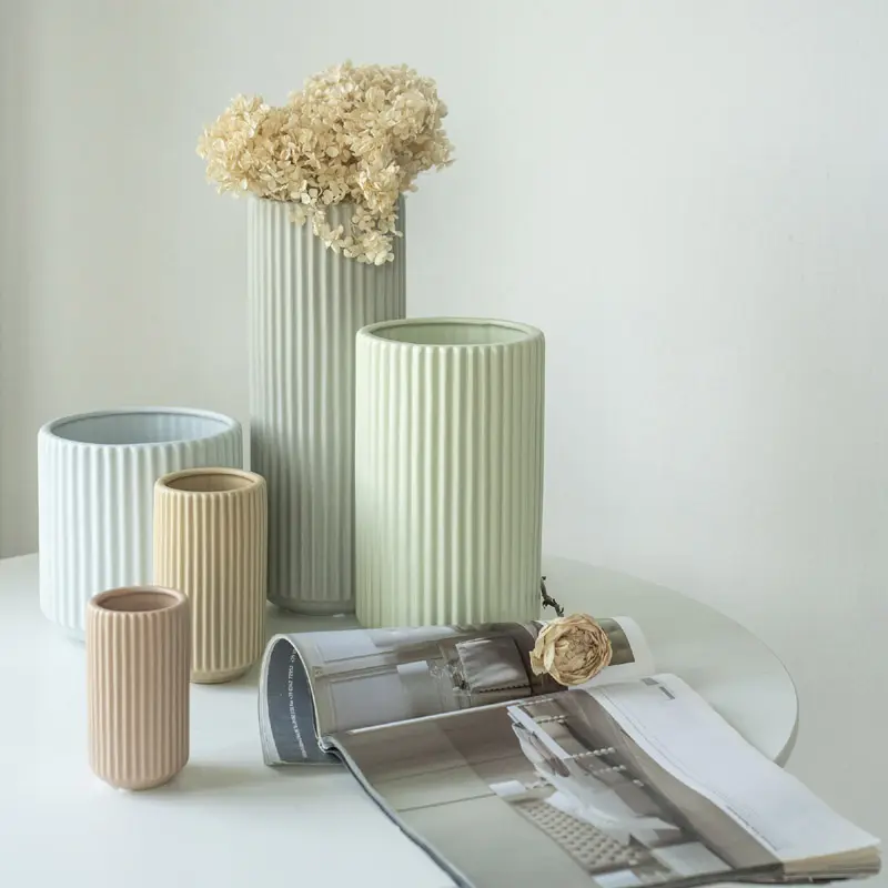 Vaso de cerâmica direta de fábrica, vaso de cerâmica moderno simples com calibre grande, para sala de estar e casa
