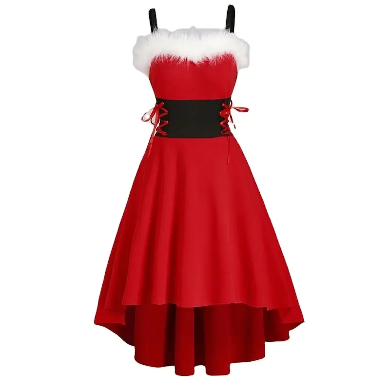 Party rot weiß schwarz grün Weihnachts kostüm Cosplay Kleid