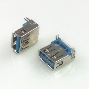 USB 3.0 konnektör bir kadın dişi A/F priz sağ açı SMT PCB mavi izolatör yüzey montaj 9 pozisyon yönetim kurulu RoHS - Product Image 2