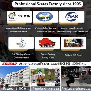 Giày trượt patin 4 bánh nam nữ phổ biến màu đen trắng, giày trượt patin đô thị, nhà máy sản xuất giày trượt patin COUGAR 509 - Product Image 6