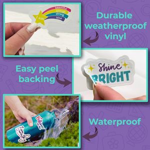 Waterproof Vinyl Affirmation Stickers Positive Quotes, Inspirational Notes &amp; Motivational Messages Perfect for Laptops, Bottles