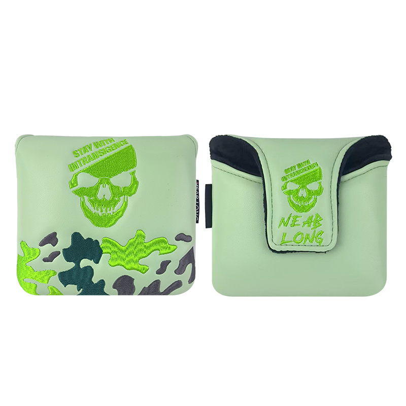 Funda para putter mallet Square - Calavera verde