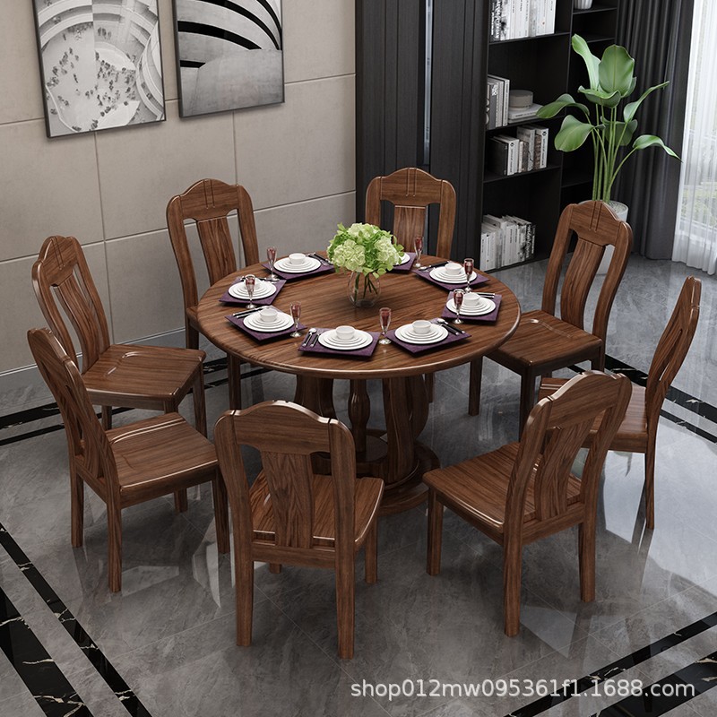 One table and eight chairs