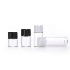 Free Sample Clear Glass Tube 1ml 2ml 3ml <strong>5ml</strong> Glass Empty Essential Oil <strong>Bottles</strong> <strong>With</strong> Plastic <strong>Cap</strong> - Product Image 2