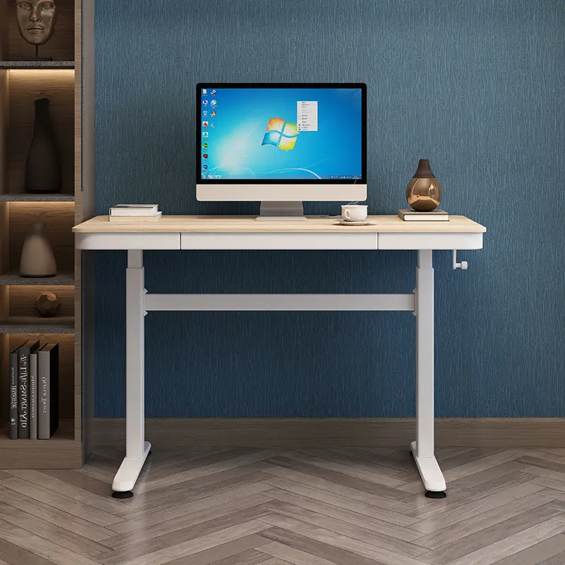 מנוע חשמלי מעלית מתכוונן לגובה שולחן עבודה למחשב נייד חכם שולחן עבודה עם מגירות ויציאות USB משרד ביתי