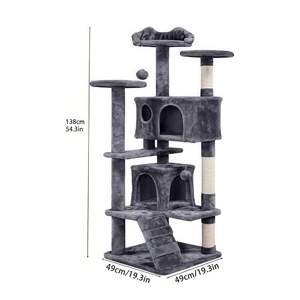 Multi-fungsional kucing pohon kucing rumah tangga kucing mewah menara pohon Kondominium mebel gores Post untuk anak kucing rumah untuk bermain - Product Image 6
