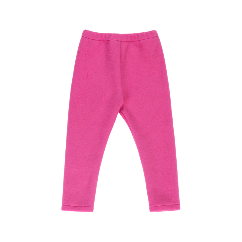 Leggings per Bambini in Cotone Morbido a Tinta Unita Rosa Caldo