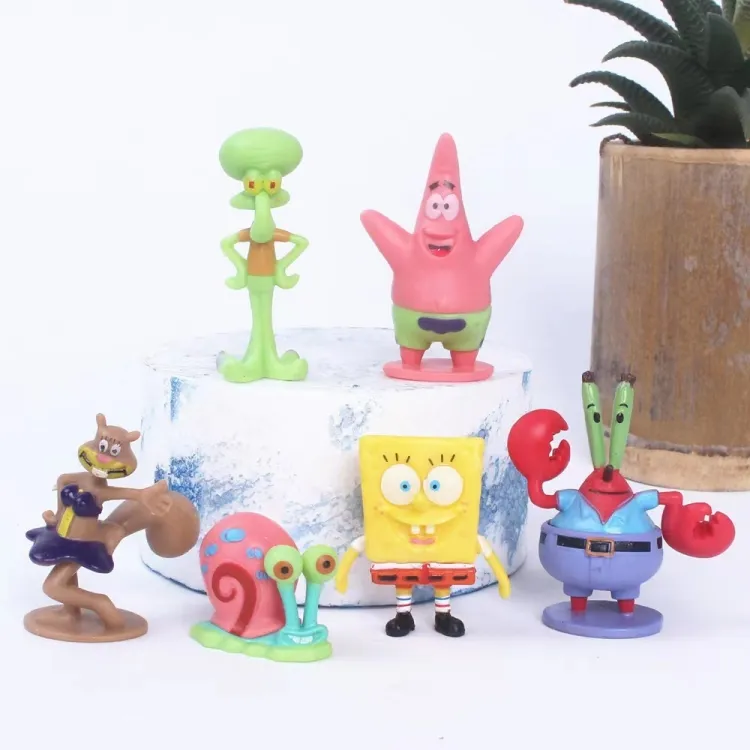 Figuras de Ação Novo design 6 moldes venda quente decoração presentes Anime figura lembrança Esponja Personagem pvc