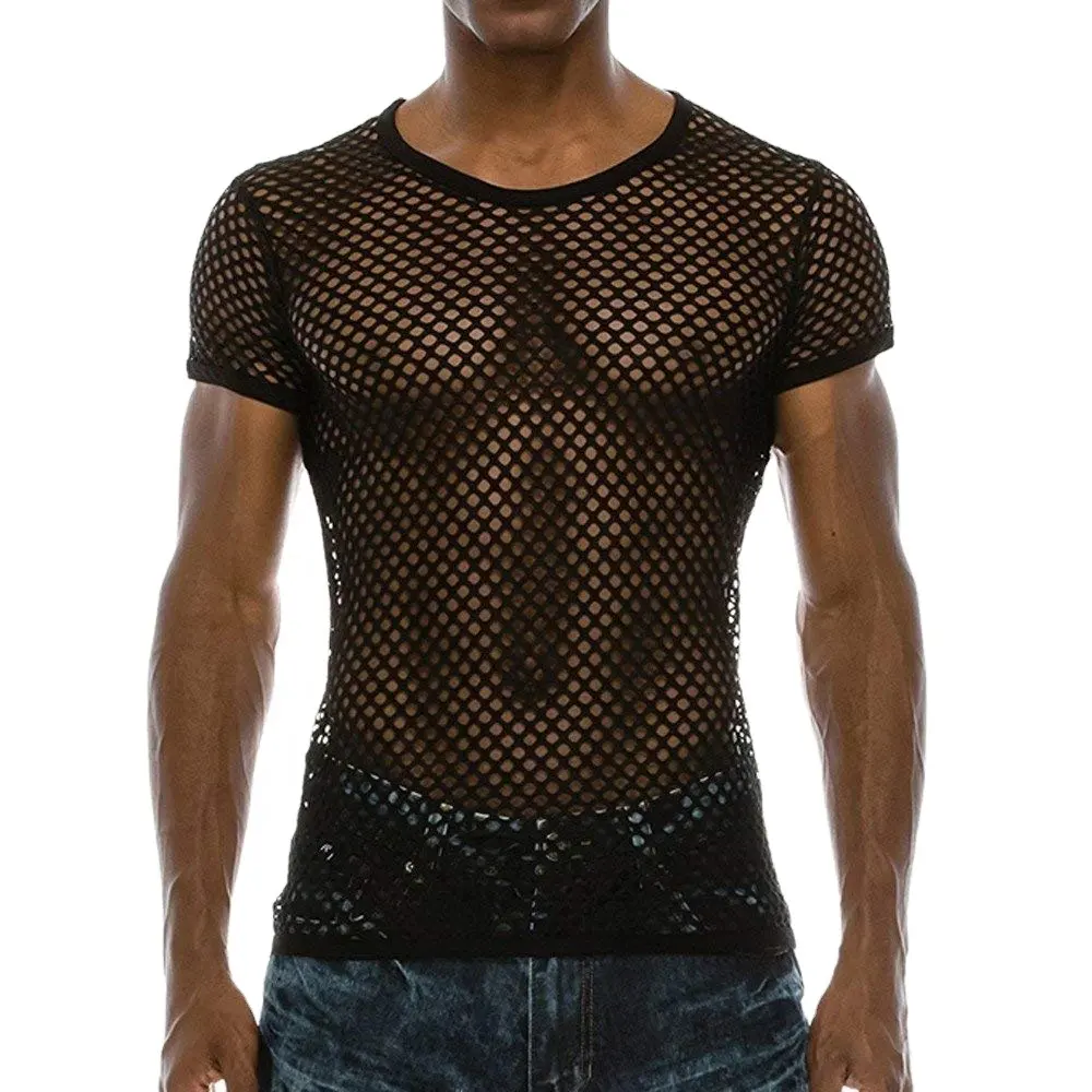 T-shirts en maille transparente pour hommes