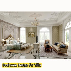 Phong cách hiện đại 3D Rendering vật liệu xây dựng toàn bộ ngôi nhà tùy biến thiết kế nội thất cho phòng khách căn hộ biệt thự - Product Image 1