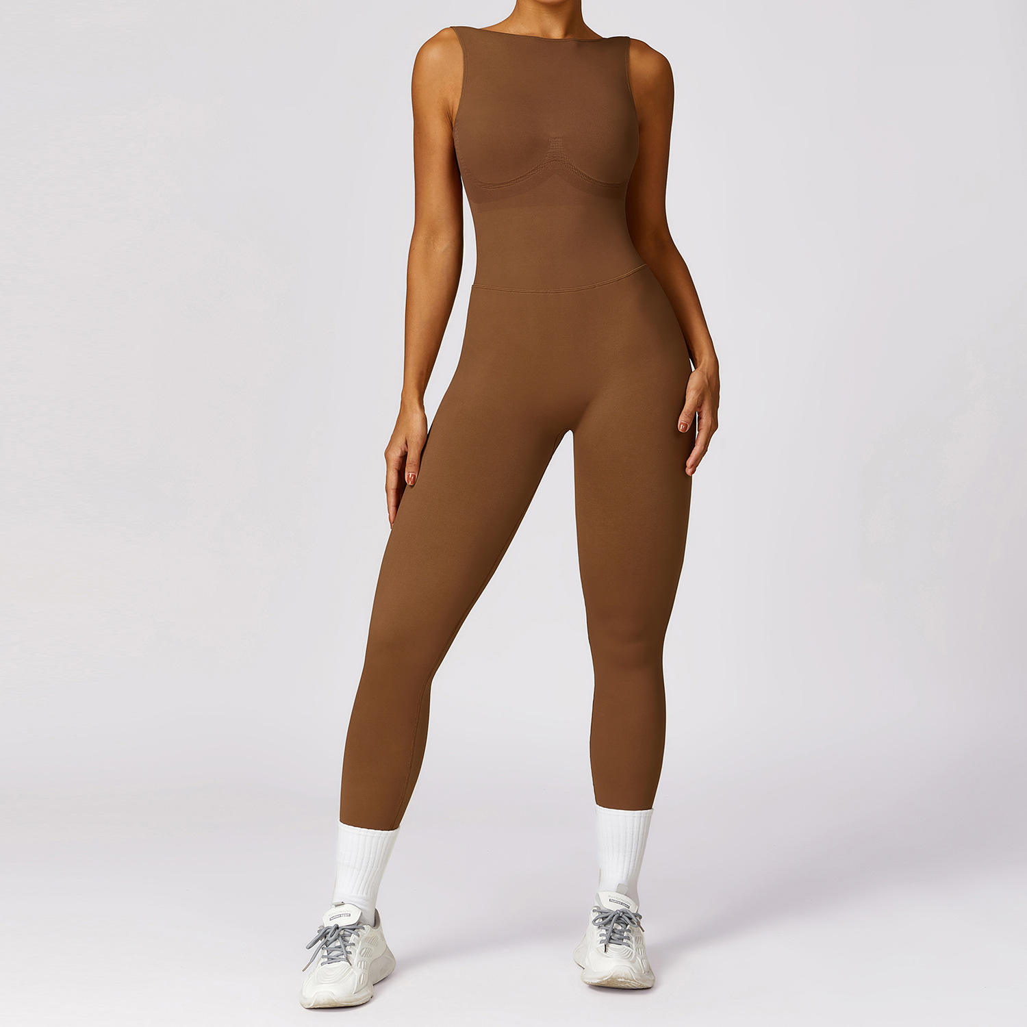 Brown long jumpsuit