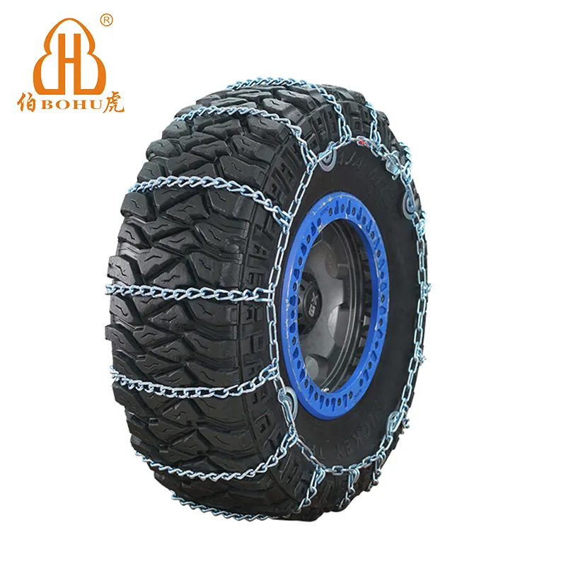 Corrente de aço para pneus de caminhão e trator BOHU, corrente de proteção antiderrapante personalizada para pneus de segurança, pneus de neve e lama, para proteção de rodas