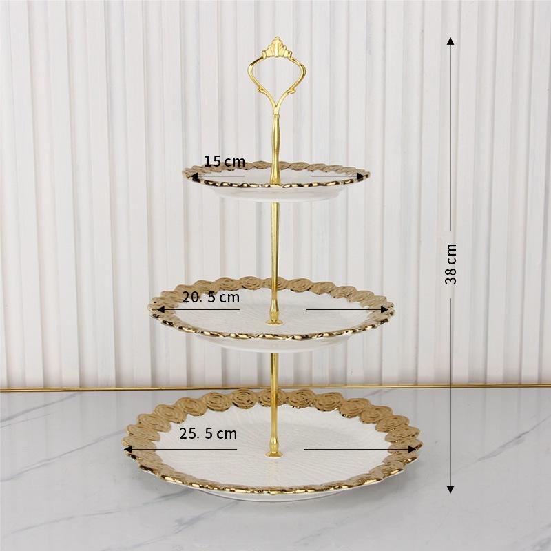Assiette à collation ronde à 3 étages