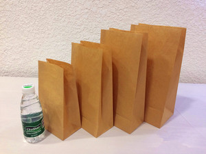 环保一次性食品包装烤鸡新鲜烘焙爆米花棕色牛皮纸袋无窗