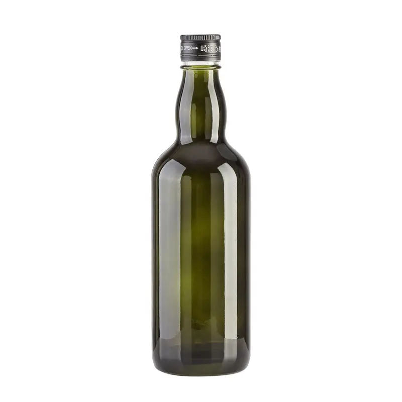 ขวดแก้วสีเขียวโบราณสำหรับใส่เหล้าวิสกี้เหล้ารัมและเหล้าขวดแก้วแชมเปญสีเขียวโบราณ