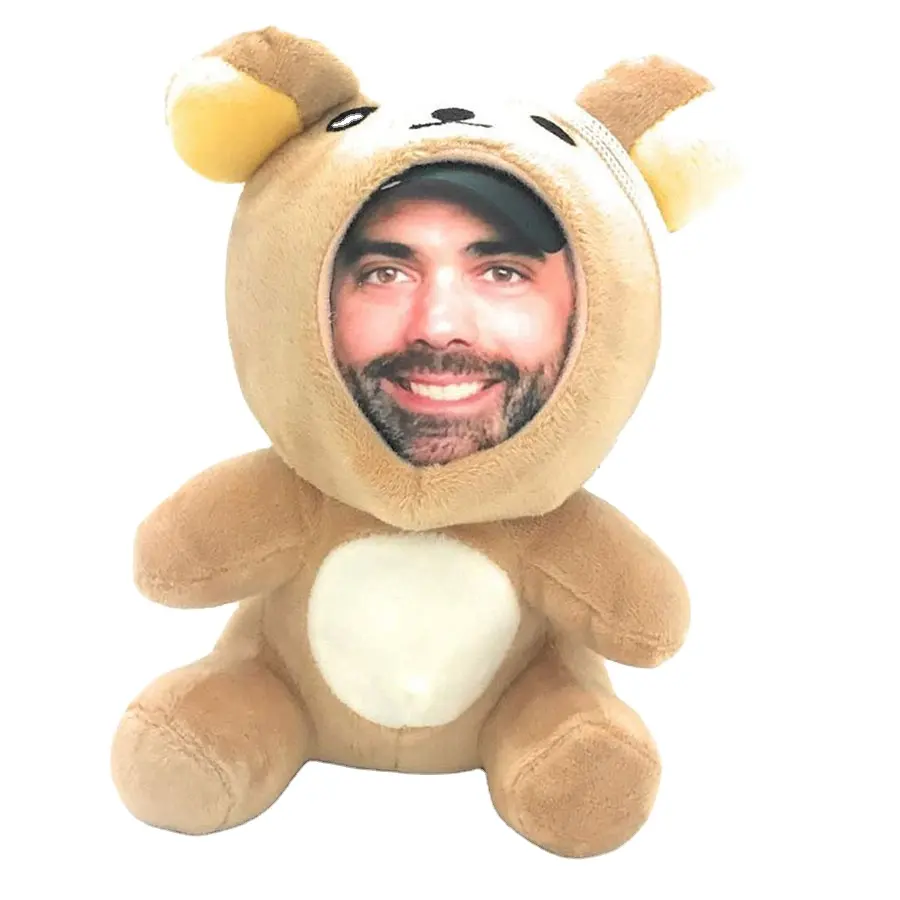 A834 Personal isierte Plüsch 3D Foto Gesicht Teddy Kuscheltier Puppe Einzigartiges persönliches Geschenk Machen Sie Ihren eigenen Lappen 3D Foto Puppe