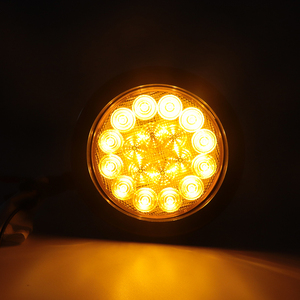 DEBA 18 adet LED 12V 24V 4 inç yuvarlak Amber renk otomobil dönüş sinyali arka işık kamyonlar için römorklar için LED kuyruk lambası - Product Image 3