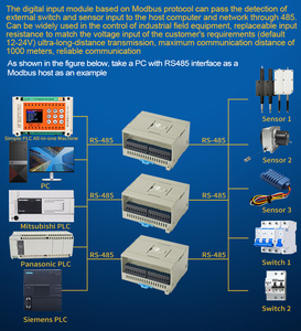 Modulo di ingresso digitale Ethernet Huaqingjun 12 canali RS485 Modbus RTU/TCP modulo di acquisizione dati RJ45 12DI per automazione IoT - Product Image 6
