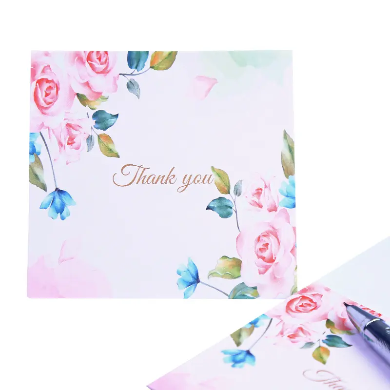 Gió Instagram dễ thương cảm ơn quà tặng hoa Thiệp Cảm Ơn in màu xinduo gấp một nửa
