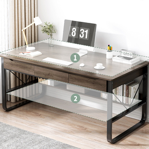 New Modern Office Furniture Particle Board Desktop <strong>Computer</strong> Desk with <strong>Three</strong> Draws Wooden <strong>Computer</strong> Desk - Product Image 4