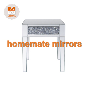 最新设计光滑镜面钻石床头柜，带坚固的边缘桌 - Product Image 4