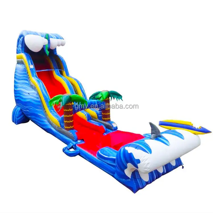 Fabricant en Pvc bleu 22 pieds, cocotier Tropical, vagues sauvages, sec ou aquatique