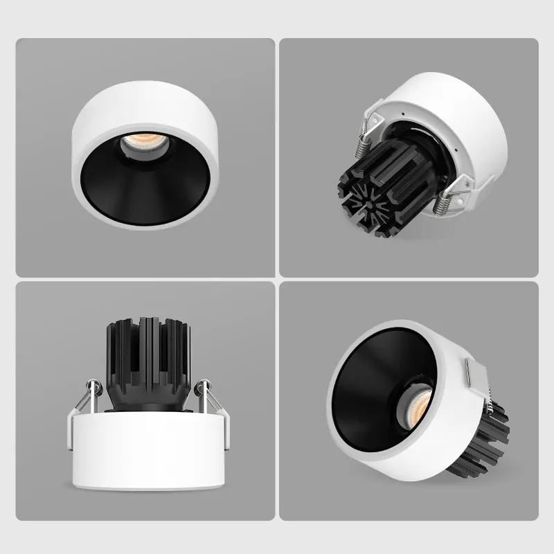 XRZLux 15W กึ่งปิดภาคเรียนรอบ LED ซังดาวน์ไลท์ ETL LED สปอตไลท์เพดานอลูมิเนียม Anti-glare โคมไฟโรงแรม AC100V-120V