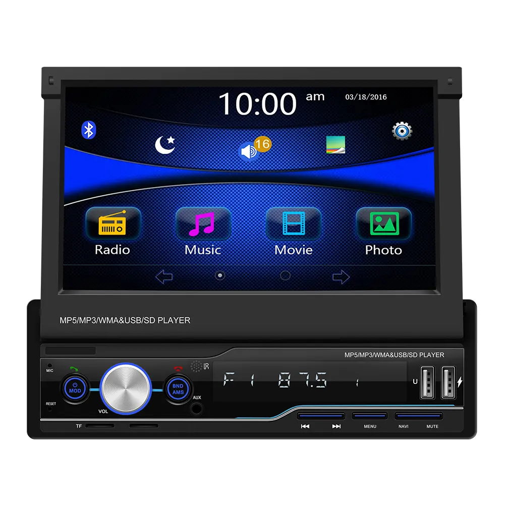 Evrensel araba modeli araba multimedya sistemi için 7 inç MP5 çalar GPS çift Din araç DVD oynatıcı cd mp5 çalar