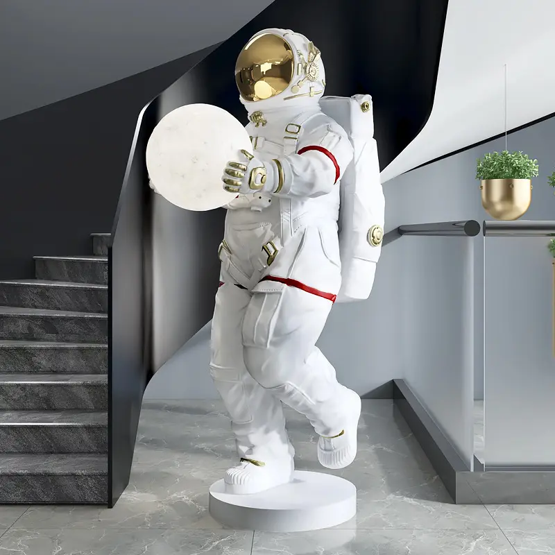Escultura de astronauta de resina, escultura de astronauta moderna LED, gran oferta
