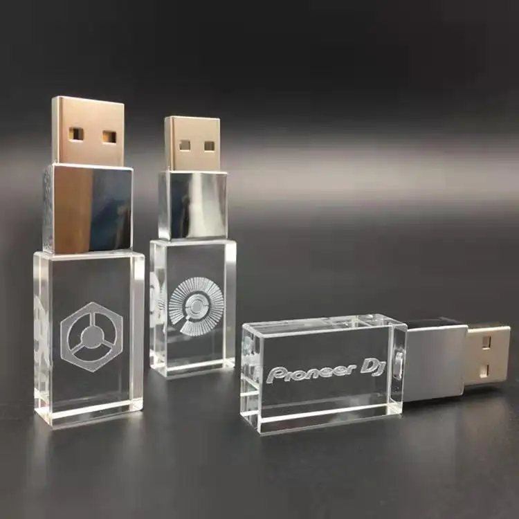 Pen drive usb de laser, logotipo personalizado 3d bastão de metal 8gb cristal usb 3.0 pendrive