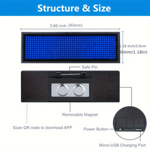 Programmabile Display pubblicitario a LED Mini tabellone programmabile con Badge con nome a Led cameriere pernice luce lampeggiante - Product Image 4